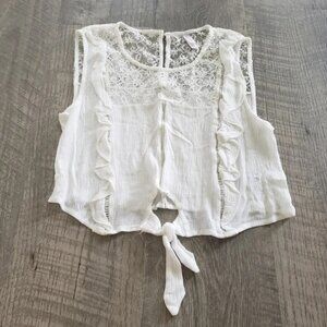 Xhilaration White Ruffle Crop Top.